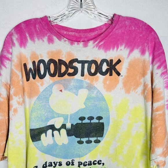 Liquid Blue Tie-Dye 2016 Woodstock T-Shirt Music Festival Size 2XL Multicolor - Picture 2 of 8